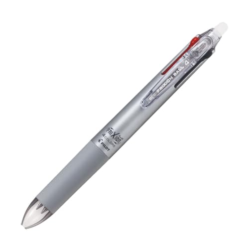 Pilot LKFB-80U Frixion Ball 4 Slim 4 Color Ballpoint Pen, 0.01 inch (0.38 mm), Gradient Silver