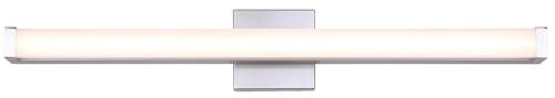 Canarm Serene Coast 30-Inch LED Square Bath Vanity Light – Brushed Nickel Accents, Frosted Acrylic Shade Modern Dimmable Bathroom Lighting for Makeup, Grooming, and Daily Tasks by Canarm - Used condition - Image 3