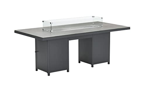 Garden Impressions Hochwertiger Esstisch mit Feuerstelle Glasso, 200 x 100 cm, inkl. Schutzhülle und Zubehör