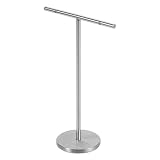 Luxshiny Organizzatore Porta Orecchini in Metallo Argento a Forma di T per Collane e Orecchini, Supporto Moderno Facile da Pulire per Casa e Negozio