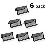 F&SLIFE 6 PCS Mesh Metal Business Card Holder(Black) - Desk Business Card Holder Card Organizer