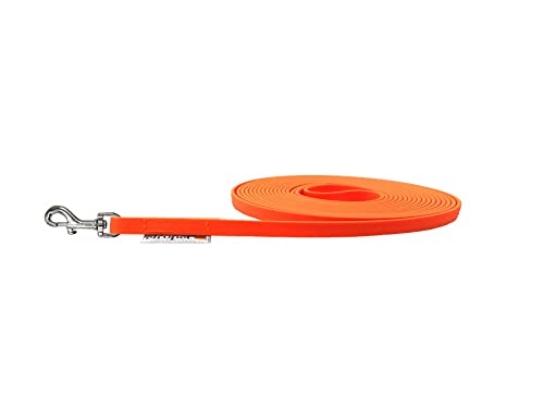 Schleppleine Biothane Hundeleine kleine Hunde 9mm 3m / 5m / 10m / 15m Hundeleine Biothane (2m MIT Handschlaufe, Neonorange)
