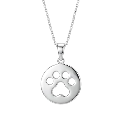 Sterling Silver Dog Paw Print Necklace