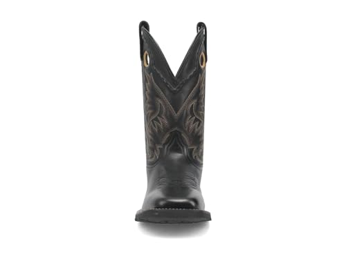 Image of Laredo Mens Kane Embroidered Square Toe Pull On Casual Boots Mid Calf - Black