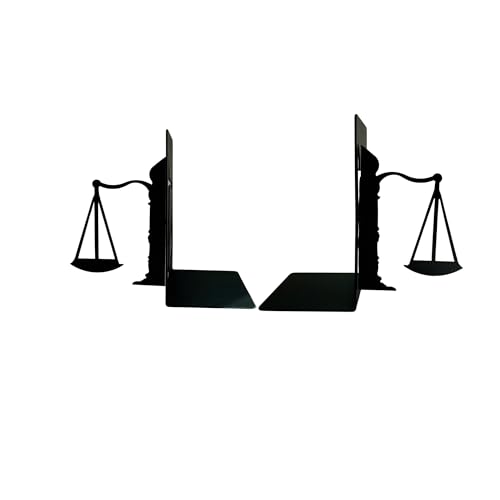 DENI MORS Metal Bookends - Justice Scale Design - Heavy Duty Black Book Ends for Office, Law Library, Law Student or Legal Desk Decor by Deni Mors - Used condition - Image 7
