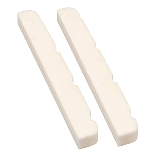 COSMEVIVI Bass Nut for Guitar 2pcs Ox Bone Bridge Nuts Strings Support for Acoustic Guitar Easy to Install Use