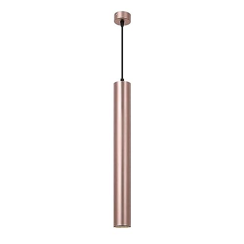 SEMANHUAOZ Plafonnier LED 3 W à suspension moderne en forme de cylindre en or rose avec cordon réglable – Mini spot à tube long for îlot de cuisine, salle à manger, bar (4000 K, 30 cm)(Color:Neutral l