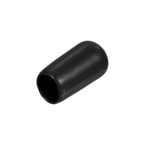 QUARKZMAN 15pcs Protectores de Rosca de Tornillo, 8mm Goma Tapas para Extremos Cubierta de Tapón Redondo de Vinilo para Proteger Roscas Tornillos Tubo Perno, Negro