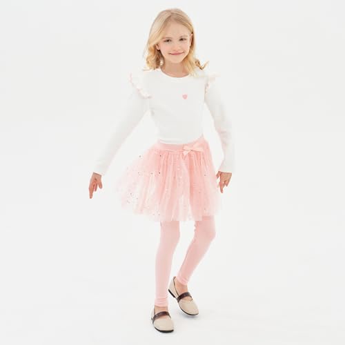 BINIDUCKLING Toddler & Little Girls Glitter Tutu Skirt with Leggings 18 Months-6 Years3