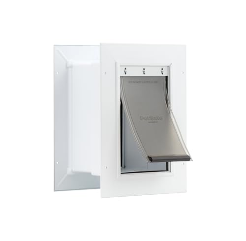 PetSafe Wall Entry Pet Door - Rust-Free Telescoping Frame - Easy Install for Interior & Exterior Walls 4 3/4" - 7" Thick - Small - for Pets Up to 15 lbs
