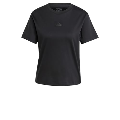 Adidas Mujer Signature Graphic Print T-Shirt, Black, S