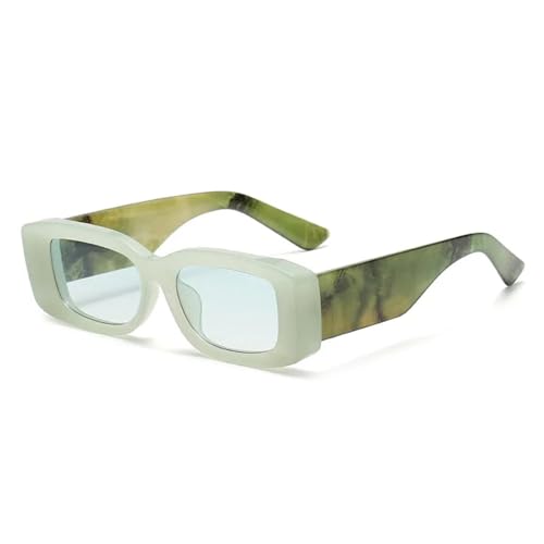 Lunettes de soleil rectangulaires à verres dégradés rétro esthétiques et protectrices UV400