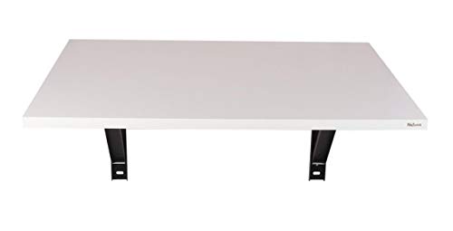 Image of Madhuran Engineering Wood Folding Wall Mount Study Office Laptop Table Stand Lapdesk (Matte, White) / Home Work Desk Multipurpose Organizer Reading Foldable Accessories