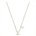 MOYEE Gold Chain Necklace with Logo Pendant and Butterfly Charm, Delicate Fashion Jewelry