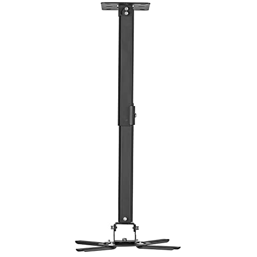 suptek Projector Ceiling Mount, Universal Projector Wall Mount Rotate 360 Swivel 90 Tilt 90 with 210-540mm Extension Pole up to 13.6kg Ceiling Projector Bracket Black PR05B f