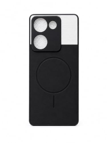 Image of Bintage 2in1 Hard Slim Back Case | Soft Border Camera Protect | Dual PU Leather Finish Back Cover Compatible for Vivo Y200 Pro 5G - White & Black