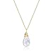 COAI Collier Argent 925 Plaqué Or Pendentif Petite Goutte d'eau Pierre de Lune Femme