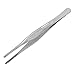Utoolmart 140 mm in acciaio inox dritto testa rotonda ispessita pinzette con denti con punta seghettata, 1 pezzo