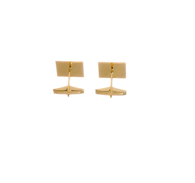Mancuernillas cuadradas para hombre en oro amarillo 14k miniatura 5