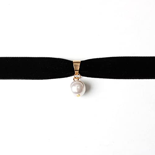 [Wegiwuca] Retro Punk Black Velvet Choker Gothic Collar Choker Pearl Pendant Necklace Fashion Jewelry for Teen Girls Women with Heart for Women Men and Leash - Image 7