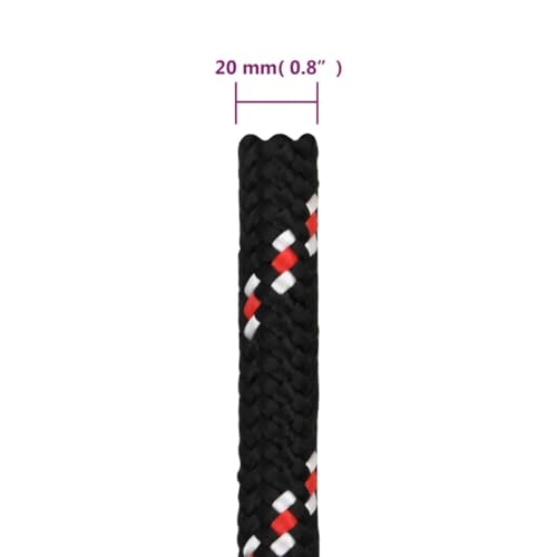 Câble d'amarrage robuste en polypropylène noir 25m