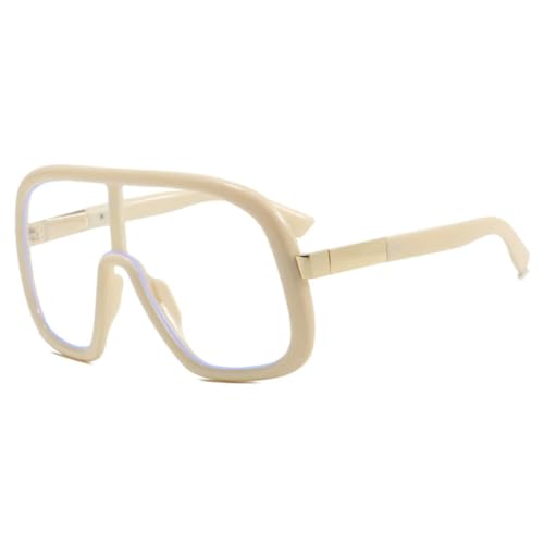 Lunettes de soleil de luxe style punk et coupe-vent beige transparent UV400 pour homme et femme