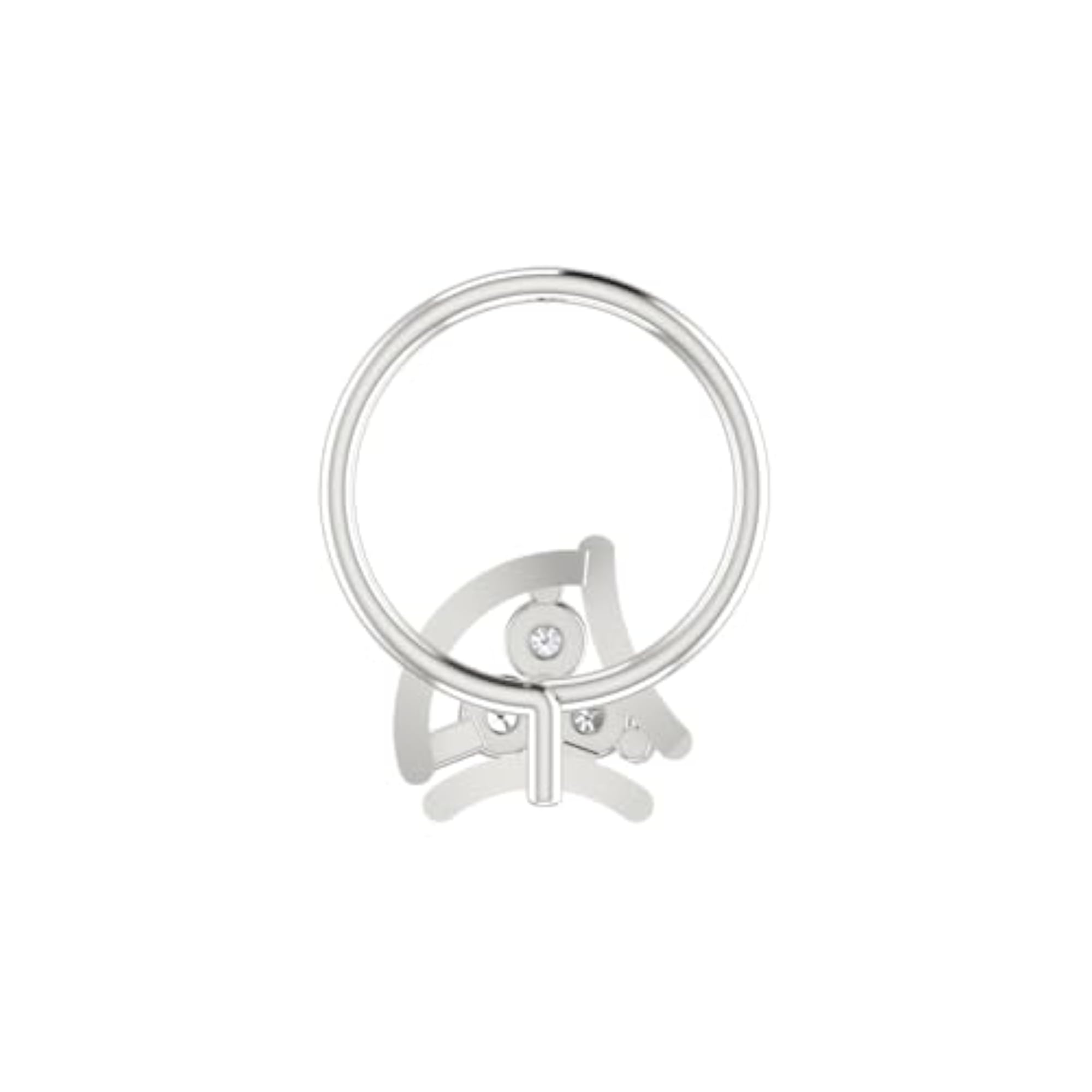 Women's 18K White Gold & Certified Diamond Nose Ring