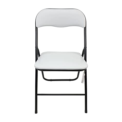 THE SECRET HOME - Pack de 1, 2, 4 y 6 Sillas Plegables Acolchadas - Asiento Auxiliar para el Hogar - Ideal para Cocina, Comedor, Salón, Dormitorio - 44 x 46 x 79 cm (2, Blanco/Negro) - imagen 6