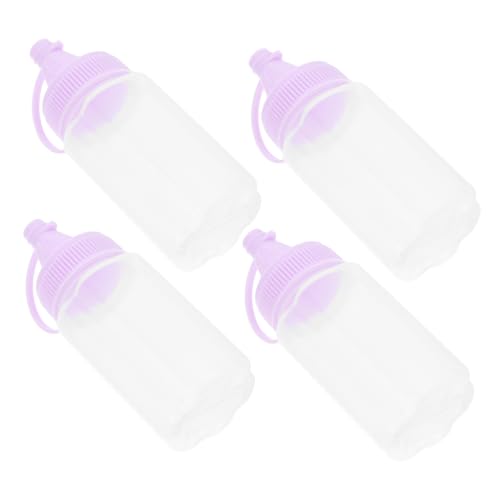 BRIGHTFUFU 4pcs Salad Bottle Squeeze Sauce Bottle Mini Squeeze Bottle Beige Water Bottle Water Bottles Waterbottle Hydration Tracking Sauces Dressing Oil Cooking Squeeze Bottle Purple Pp