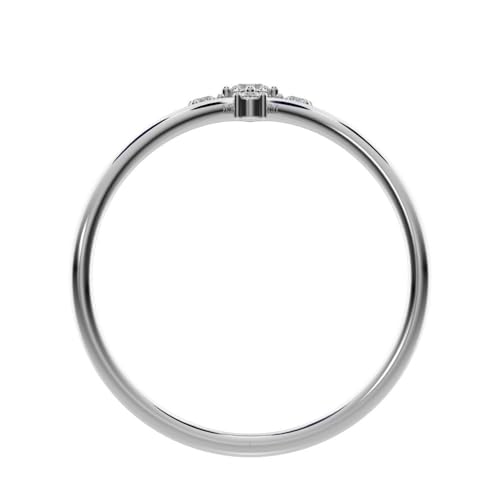 Clara Pucci 0.1 Ct Round Cut Diamond Dainty Minimalist Curved Crown Chevron Tiara Stackable Solid 14K White Gold Everyday Wedding Band2