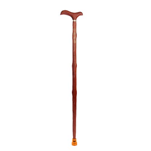 Bastón para andador, bastón de madera de pera roja, bastón de madera de pera, para ancianos, muletas antideslizantes, manualidades, regalo de cumpleaños para ancianos, muletas plegables de madera B