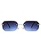 Pro Acme Rimless Rectangle Sunglasses Small Frameless Blue Tinted Shades Glasses Men Women Retro Retro Fashion(blue)