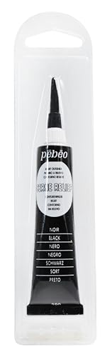 Pébéo 390100 Vitrail & Vitrail Opale 1 Tube Cerne Relief Noir 20 ML, OS