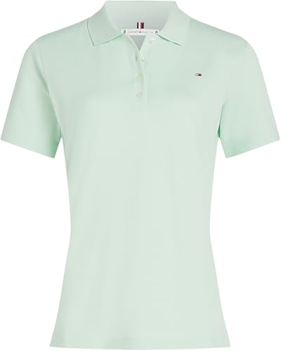 Tommy Hilfiger Damen Poloshirt Kurzarm Regular Fit, Grün (Opal Green), XXS 3