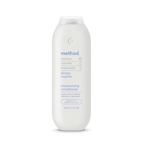 Method Moisturizing Conditioner, Simply Nourish with Shea Butter, Coconut, and Rice Milk Scent Notes, Paraben and Sulfate Free, 13.5 oz (Pack of 1)