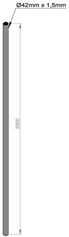 Mat 2M en Acier galvanisé - 200 cm - Support pour Parabole et antenne - Diamètre 40mm