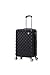 Preston Morgan Medium Suitcase on 4 Dual Spinner Wheels Super Lightweight ABS Hard Shell Hold Check in with Built-in TSA Lock (Black, 75L)