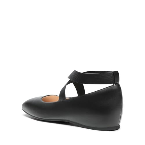 DREAM PAIRS Women's Ballet Flats, Comfortable Slip-On Square Toe Dress Shoes with Elastic Ankle Straps3