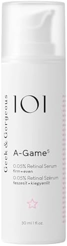 Geek & Gorgeous - A-Game 5 - Serum Ligero con 0,05% de Retinal para el Rostro, Combate Arrugas e Imperfecciones, Apto para Todos los Tipos de Piel, 30 ml