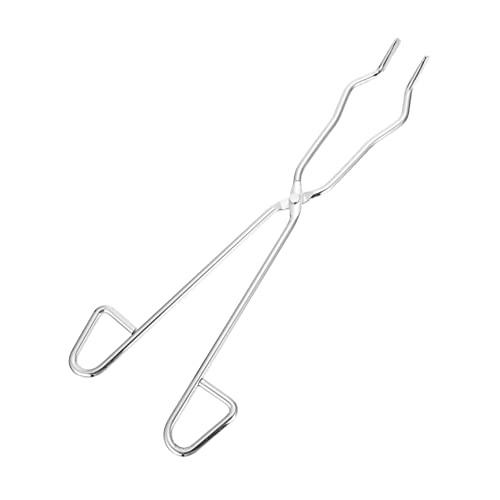 FUNOMOCYA 1pc Clip Beaker Clamp Chemistry Crucible Tongs Crucible Tongs Chemistry Professional Grade Crucible Kit Crucible Clamp Tools Lab Equipment Stainless Steel Crucible Clamp Silver