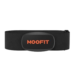 moofit Heart Rate Monitor Bluetooth ANT+,Heart Rate Monitor Chest Strap,IPX7 Waterproof,Compatible with Zwift,Strava,Rouvy,Peloton,DDP Yoga