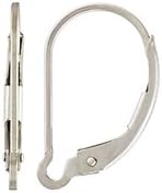 BeadHobby's Sterling Silver 10.0mm by 16.0mm Plain Interchangeable Leverback Ear Ring with Open Loop. Sold as - 10 Pieces Per Pack …