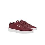 Lacoste Men's Courtderby Sneaker, Burgundy & White, 10