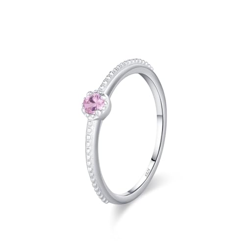 Argent Bijoux Cadeau pour Anniversaire bague vintage avec zircon rose