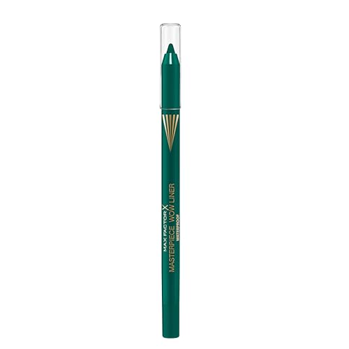 Max Factor Masterpiece Wow Liner, 600, Emerald Green, Liner occhi tenuta fino a 24 ore, Colore intenso, Waterproof, Vegano, 1,2 g