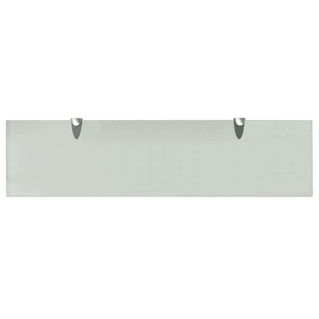 Juego de 2 estantes flotantes de cristal de seguridad de 8 mm, 80 x 20 cm, mate, con capacidad de carga de 15 kg y abrazadera de zinc, estantería moderna de cristal para salón, baño