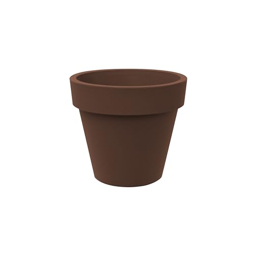 Tera - Maceta grande de resina estándar One, para exterior e interior, técnica rotacional, macetas para plantas y árboles, resistente a los rayos UV, resistente a las heladas, color bronce, 30 cm