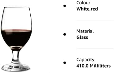 Libbey Perception Banquet Wine Goblets 14.4oz / 410ml - Set of 4 - Short Stem Wine Goblets, Water Glasses
