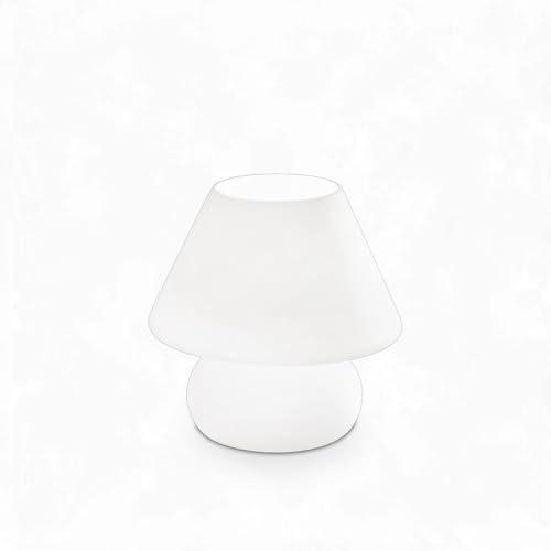 MAZZOLA LUCE Abat jour lampada lumetto moderno da comodino per camera da letto cameretta in vetro bianco