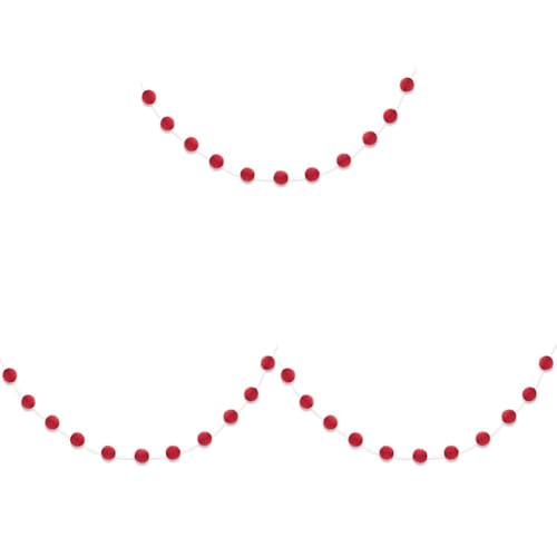 Vibrant Red Paper Honeycomb Ball Garland (2 Meters) 1 Piece - Elegant Party Decoration for Events and Celebrations, 7' (Pack of 3)